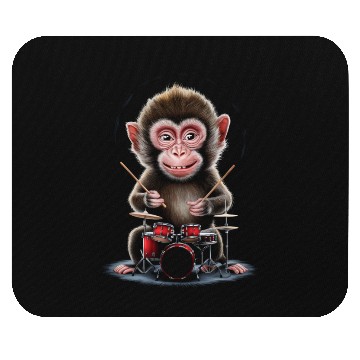 Discover Monkey Playing Drums Realistic Mouse Pads