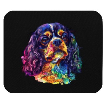 Discover Colorful Cavalier King Charles Spaniel Portrait Mouse Pads