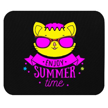 Discover Enjoy Summer Time - Cool Cat Mouse Pads