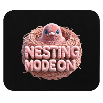 Discover Nesting Mode On, Bird in Nest Baby Announcement Mouse Pads