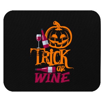 Discover Funny Halloween Trick Or Wine Mouse Pads