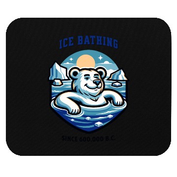 Discover relaxed polar bear takies ice bath funny mascot Mouse Pads