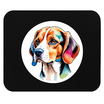 Discover Beagle Watercolor Mouse Pads