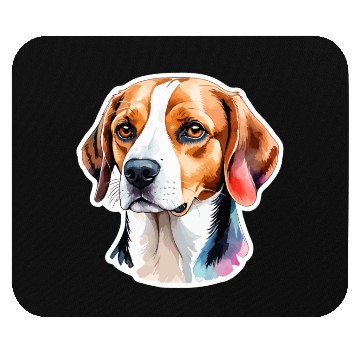 Discover Beagle Watercolor Mouse Pads