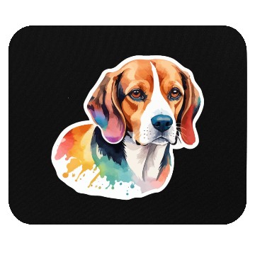 Discover Beagle Watercolor Mouse Pads