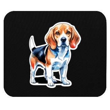 Discover Beagle Watercolor Mouse Pads