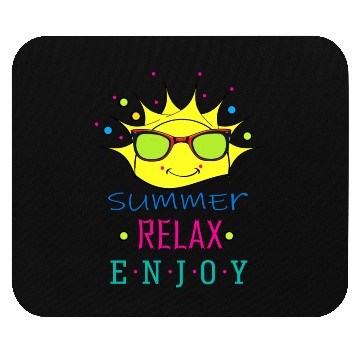 Discover Summer: Relax: Enjoy - Sun Face Funny Mouse Pads