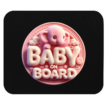 Discover Baby announcement with text “Baby on Board" Mouse Pads