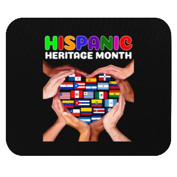 Discover Hispanic Heritage Month All Countries Heart Hands Mouse Pads