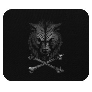Discover Wolf Skull and Crossbones Mouse Pads
