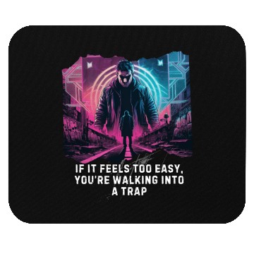 Discover Cool Cyberpunk Motivational Quote Trap Warning Mouse Pads