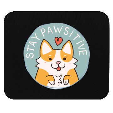Discover Corgi Pawsitive Badge Mouse Pads