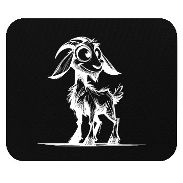 Discover Grinning Goat Pencil Sketch Drawing Mouse Pads