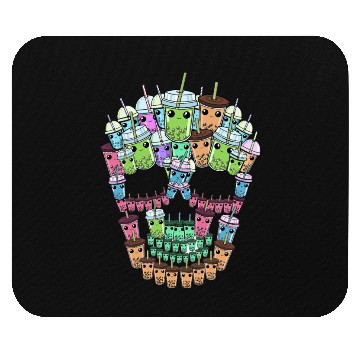 Discover Bubble Tea Skull Mouse Pads Men Boba Tea