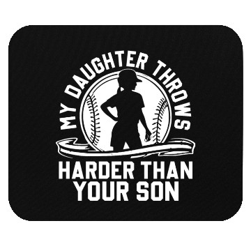 Discover Throw Harder Softball Dad Funny Daddy Father's Day Mouse Pads