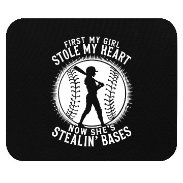 Discover Stole Heart Softball Dad Funny Daddy Father's Day Mouse Pads