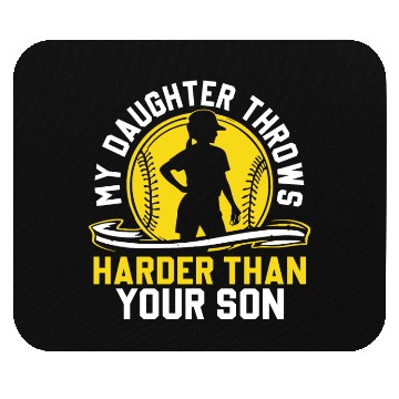 Discover Throw Harder Softball Dad Funny Daddy Father's Day Mouse Pads