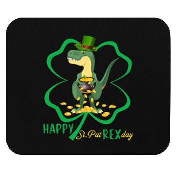Discover Happy St Pat Rex Day Dinosaur Irish Shamrock Mouse Pads