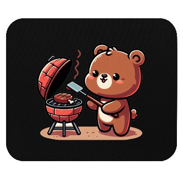 Discover Cute BBQ Bear Mouse Pads