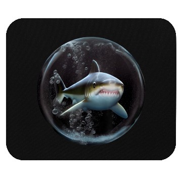 Discover Shark silhouette ocean predator Mouse Pads