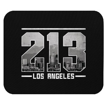 Discover Los Angeles 213 Area Code California Skyline Mouse Pads