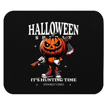 Discover pumpkin holding ax Mouse Pads