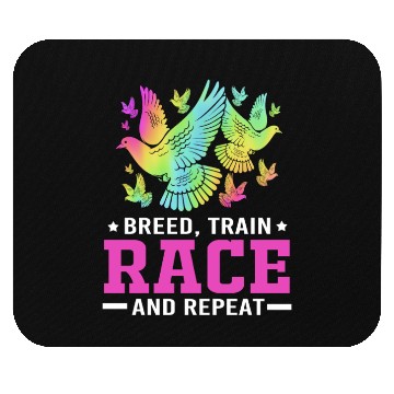 Discover Retro Breed Train Race And Repeat Funny Pigeon Mouse Pads