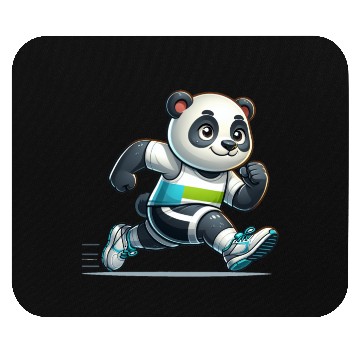Discover Cute Marathon Runner Panda Mouse Pads