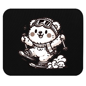 Discover Cute Skier Bear Mouse Pads