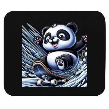 Discover Cute Skater Panda Mouse Pads