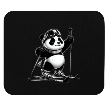 Discover Cute Skier Panda Mouse Pads