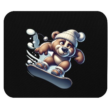 Discover Cute Snowboarder Bear Mouse Pads