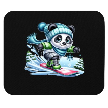 Discover Cute Snowboarder Panda Mouse Pads