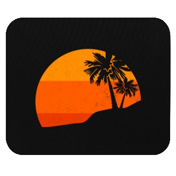 Discover Sunset Palm Trees Retro Tropical Vibes Mouse Pads