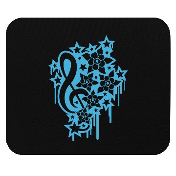 Discover Music Clef Note Stars Graffiti Spray Flowers Sound Mouse Pads