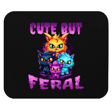 Discover Cute but Feral! Wild Cat Party Concert Cat Lovers Mouse Pads