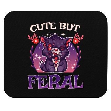 Discover Cute but Feral! Wild Cat Party Concert Cat Lovers Mouse Pads