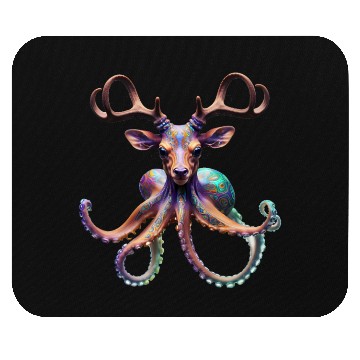 Discover Psychedelic deer octopus with antlers Mouse Pads