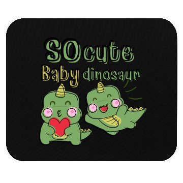 Discover little green dinosaur Mouse Pads