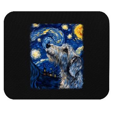 Discover Irish Wolfhound Dog Starry Night Painting Mouse Pads