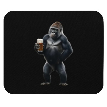 Discover Gorilla Drinking Beer Realistic Mouse Pads