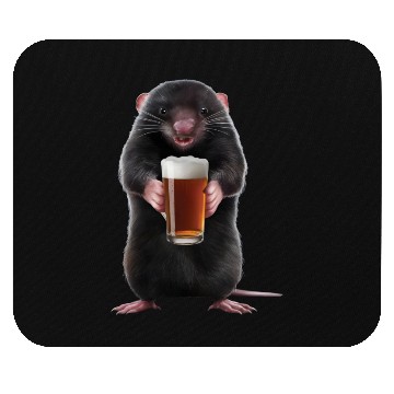 Discover Mole Drinking Beer Realistic Mouse Pads