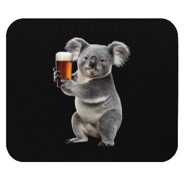 Discover Koala Drinking Beer Realistic Mouse Pads