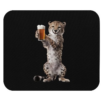 Discover Cheetah Drinking Beer Realistic Mouse Pads