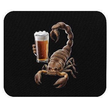 Discover Scorpion Drinking Beer Realistic Mouse Pads