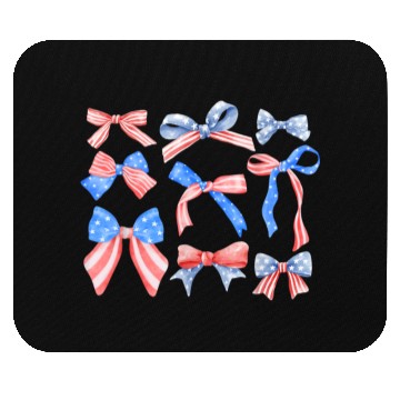 Discover Red White Blue American Coquette Mouse Pads