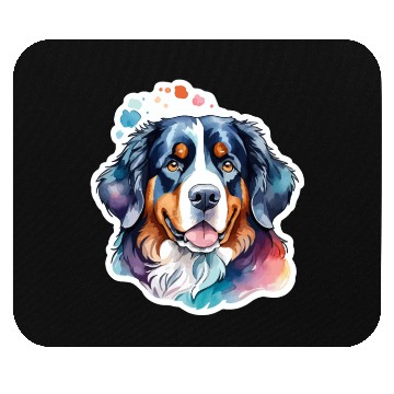 Discover Bernese Mountain Dog Watercolor Mouse Pads