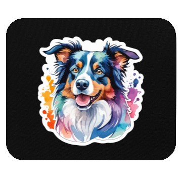 Discover Border Collie Watercolor Mouse Pads