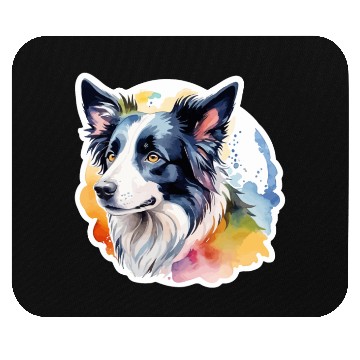 Discover Border Collie Watercolor Mouse Pads