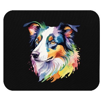 Discover Border Collie Watercolor Mouse Pads